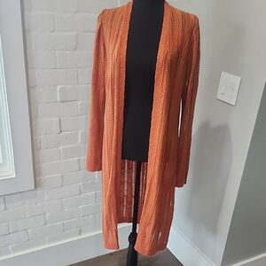 Freshman Orange Open-Front Cardigan